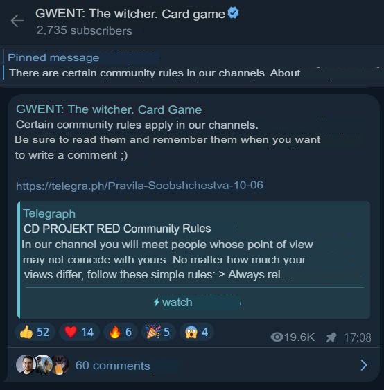 Translated from Russian by an automatic translator: https://t.me/playgwent_official/7 | https://web.archive.org/web/20221006154232/https://t.me/playgwent_official/7