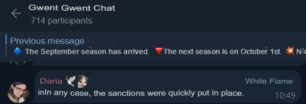 Translated from Russian by an automatic translator: https://t.me/gwent_ru/1588950 | https://web.archive.org/web/20250917230131/https://t.me/gwent_ru/1588950